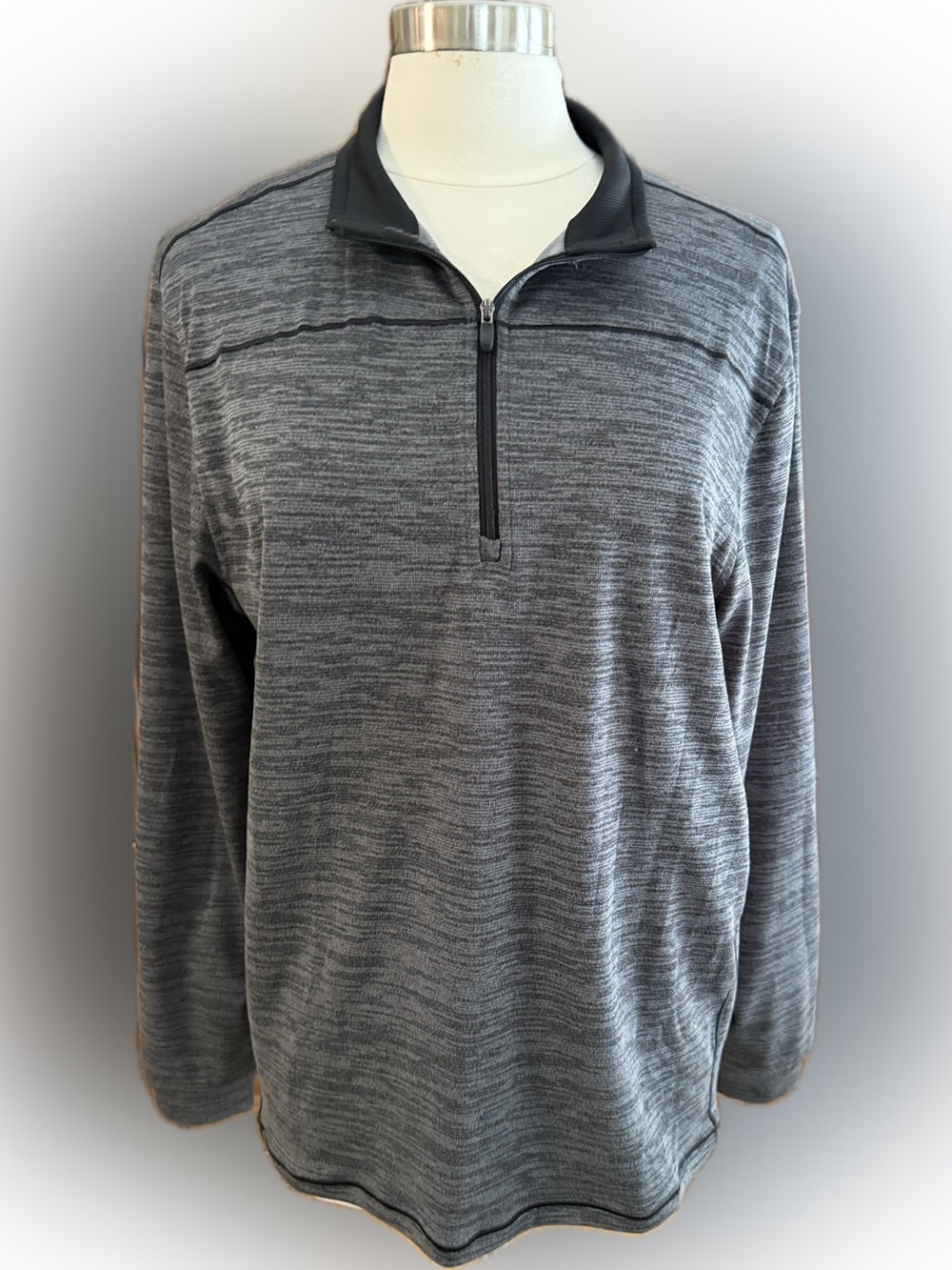 Pebble Beach Men's Heathered Charcoal Quarter-Zip Pullover M